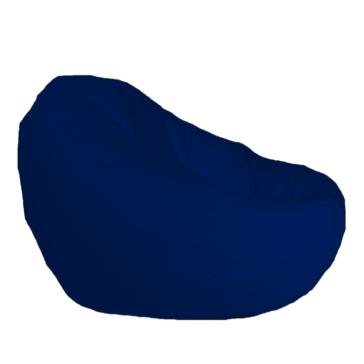Fotoliu Pufrelax tip Sac Nirvana Gigant Panama, Indigo, pretabil si la exterior, husa detasabila, umplut cu perle polistiren