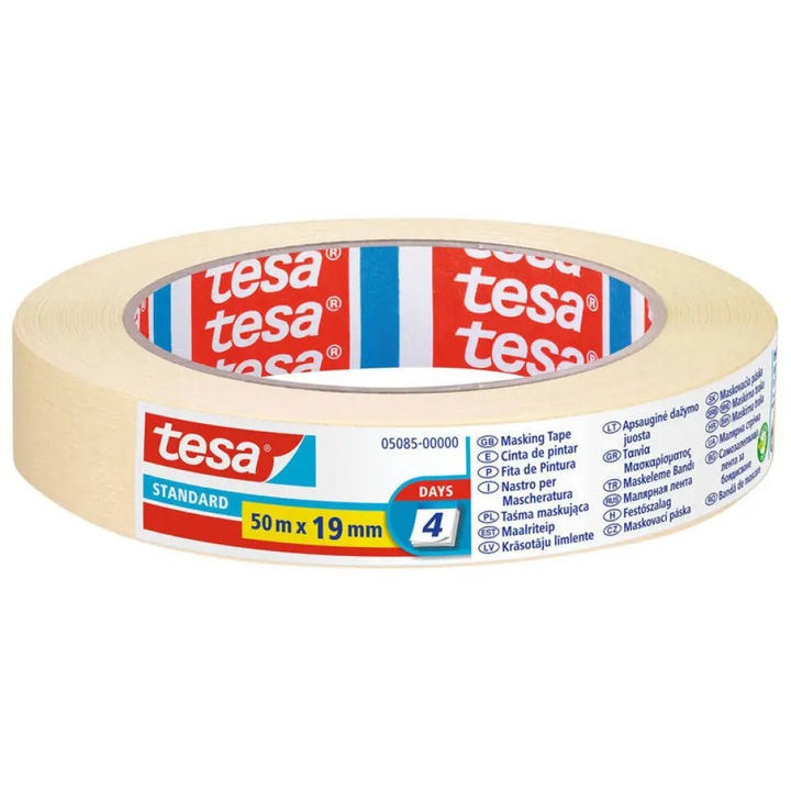 Banda de mascare, Tesa, Hartie, 19 mm x 50 m, Alb