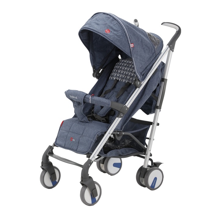 Carucior sport cu cadru din aluminiu Adamex Quatro Evo, 6-36 luni, Jeans