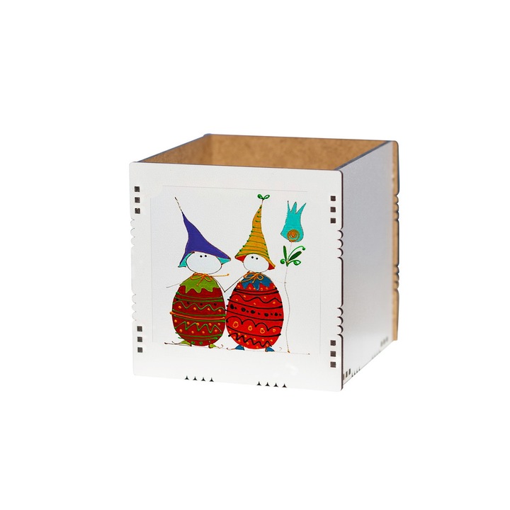 Cutie decorativa, MDF, Imprimeu, Traditional, Paste, DekoLaser, CFP10038, 10x10x10 cm