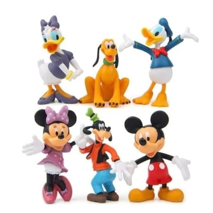 Set 6 Figurine Clubul lui Mickey Mouse, multicolore, dimensiune aproximativ 10 cm