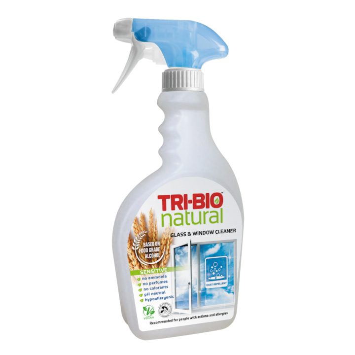 Еко препарат за почистване на стъкла Tri-Bio Sensitive, Натурален, 0,500 мл