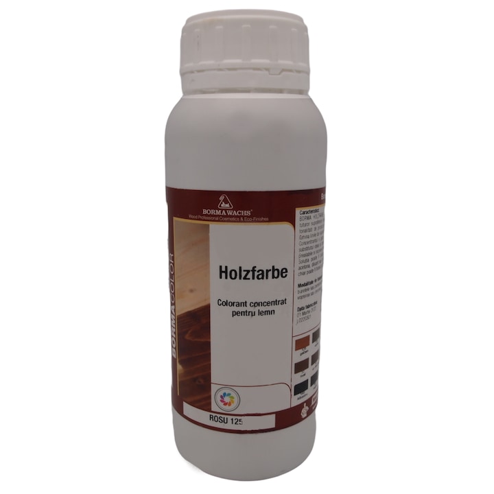 Pigment concentrat pentru lemn, Borma Wachs, Holzfarbe, culoare rosu, 500 ml