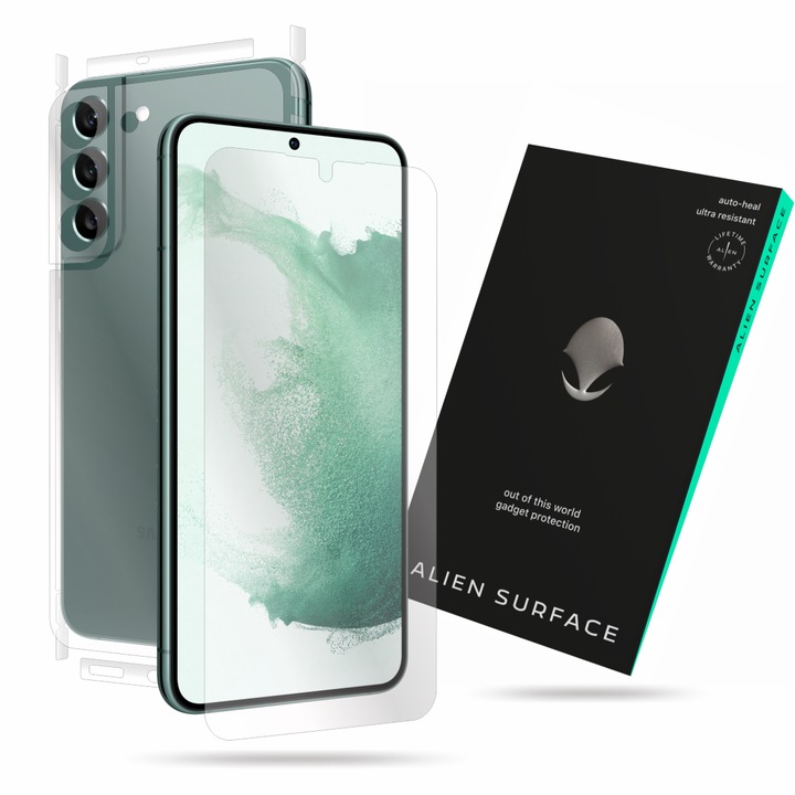 Folie protectie, compatibil cu Samsung Galaxy S22 Plus 5G, ecran, spate si laterale, Alien Surface