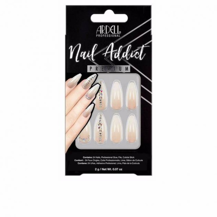 Műköröm Ardell, Nail Addict, meztelen fénykristály