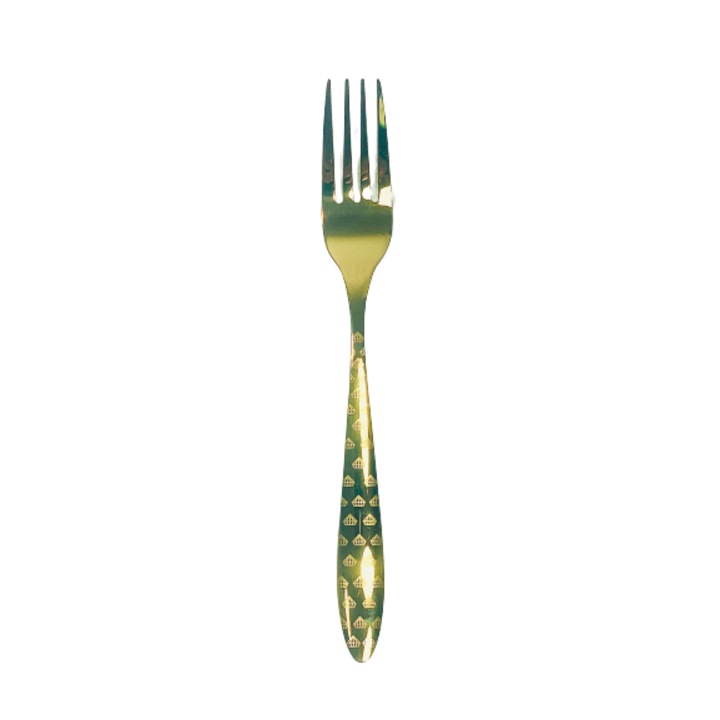 Set 6 furculite din inox Gold 20 cm, model Diamond