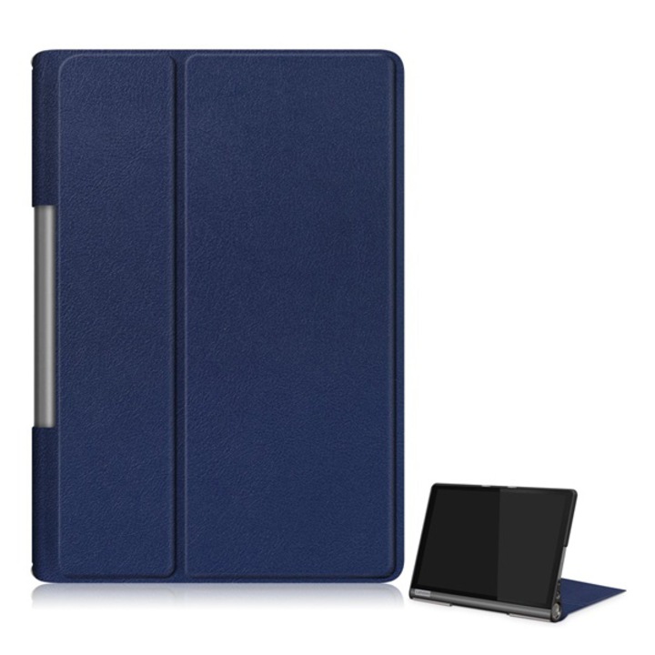 Gigapack Bőr Hatású Álló Flip Tok Lenovo Yoga Smart 10.1 (Yt-X705F) Wifi Készülékhez, Sötétkék