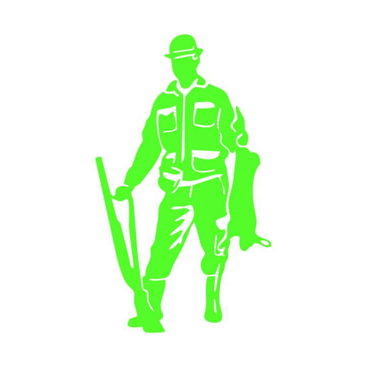 Sticker auto ''Hunt rabbit'', 20x17 cm, Verde