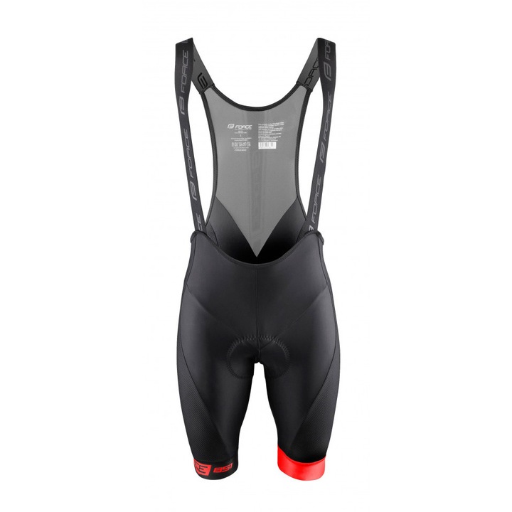 Pantaloni scurti pentru barbati cu bazon si bretele Force B51, Rosu/Negru