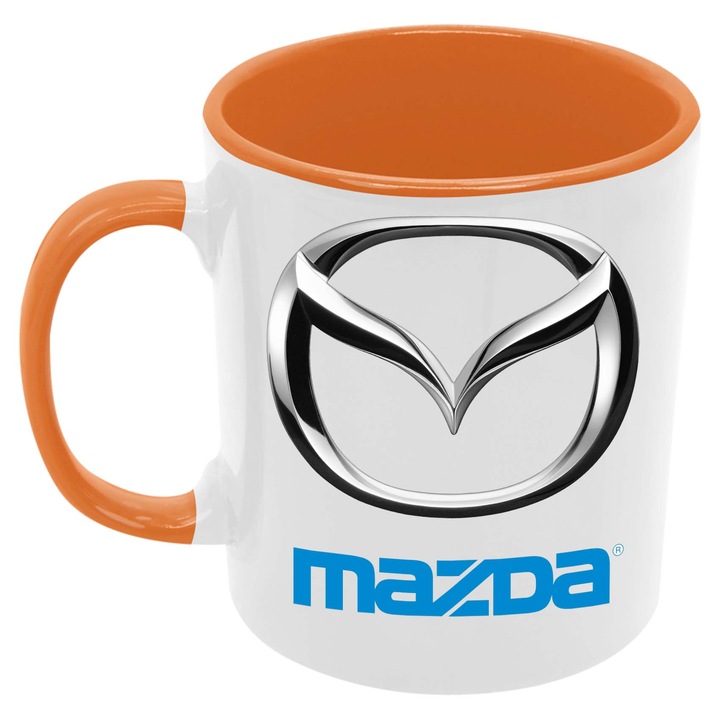 Cana din ceramica pentru cafea sau ceai Mazda Mazda Tralala Logo Mazda, portocaliu, 330 ml