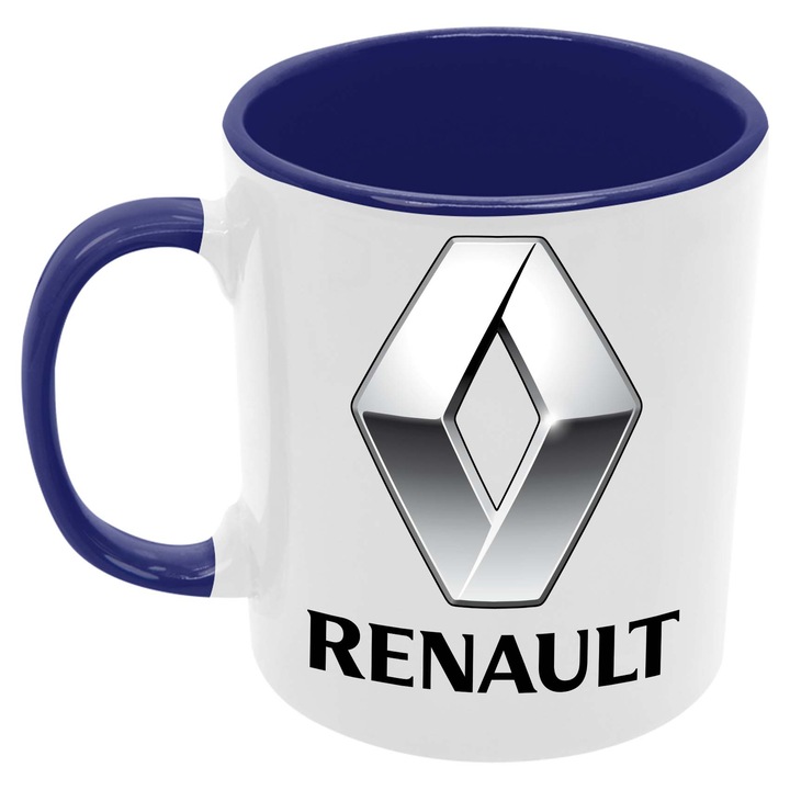 Cana din ceramica, Tralala, Renault Renault, Albastru inchis, 330 ml