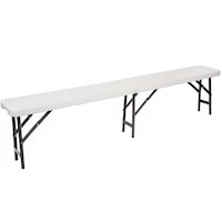 Banca pliabila pentru gradina sau catering, HDPDE, 180x24x42cm, alb.+