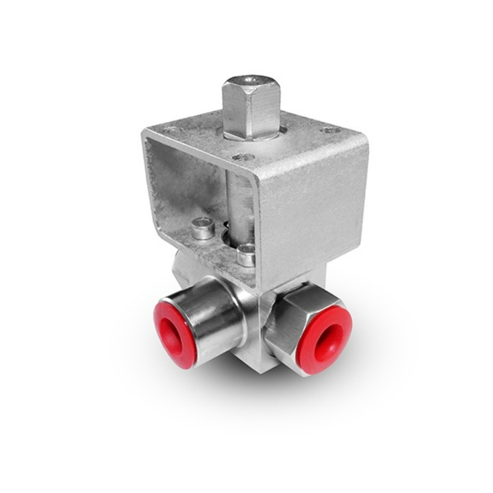 Supapa cu bila cu 3 cai presiune ridicata, HPControl, Otel inoxidabil, 3/8 inch