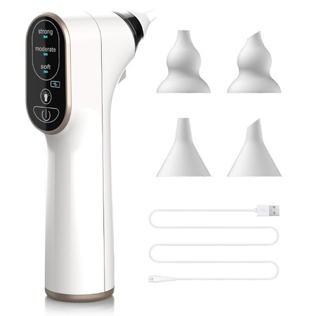Aspirator Nazal Electric EvoSmart X10S, 3 Trepte Viteza, 4 Capete De Aspirare Incluse, Pentru Bebelusi 0+, Lumina LED, Reincarcare USB, Alb