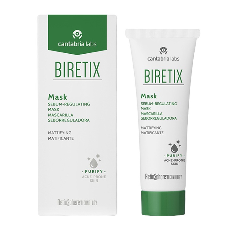 Masca Cantabria Biretix, pentru ten cu tendinta acneica, 25 ml
