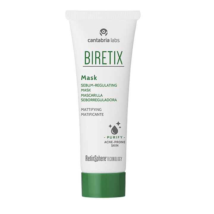 Masca Cantabria Biretix, pentru ten cu tendinta acneica, 25 ml