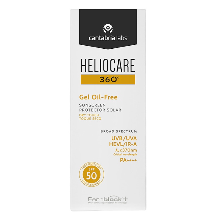 Слънцезащитен гел Cantabria Heliocare 360º SPF50, С немазна текстура, 50 мл