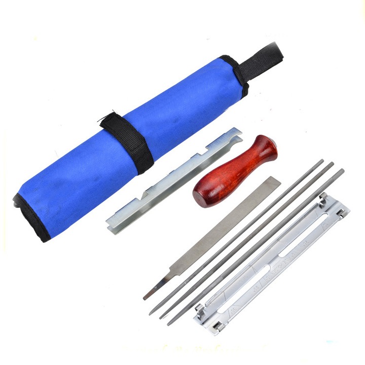 Set 7 piese pentru ascutit lantul de drujba, Terra Motors, cu suport textil