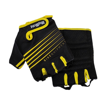 Manusi de protectie pentru bicicleta, marime universala, Negru / Galben