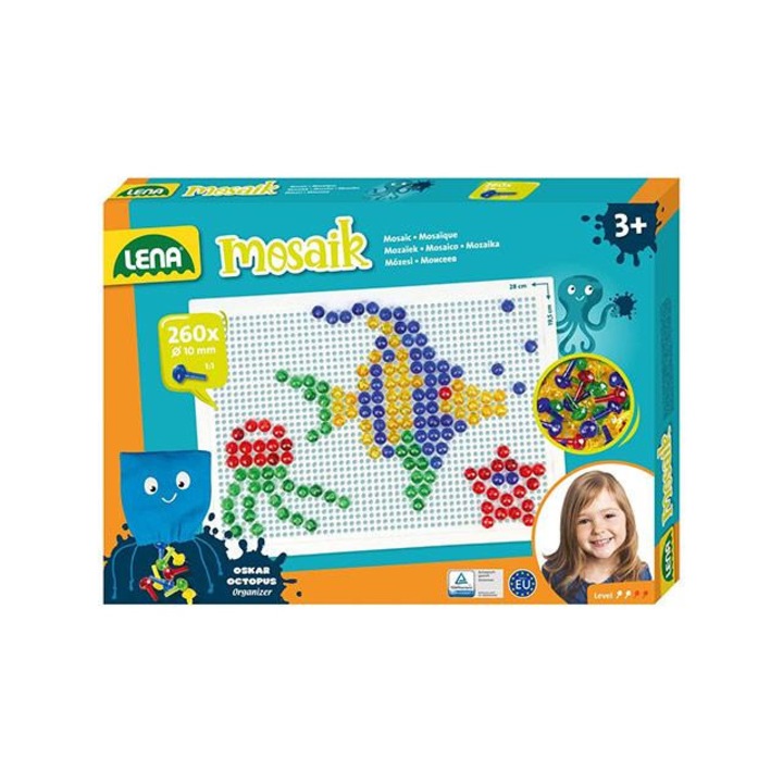LENA 2854400 LENA: Mosaik Átlátszó pötyi kreatív szett 10mm 260db-os