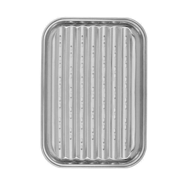 Plita reversibila gratar, Estia, Otel inoxidabil, 34 x 24cm