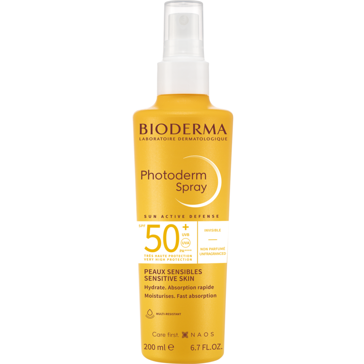 Spray cu protectie solara Bioderma Photoderm Max SPF 50+ pentru piele sensibila, 200 ml