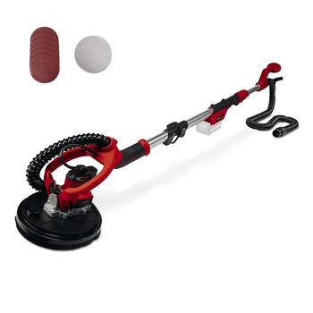 Slefuitor de pereti pe acumulator Einhell TE-DW 18/225 Li - Solo, 18 V, tehnologia PXC, 1200 RPM, 225 mm diametru disc, 1.1 m - 1.65 m lungime produs, fara acumulator/incarcator