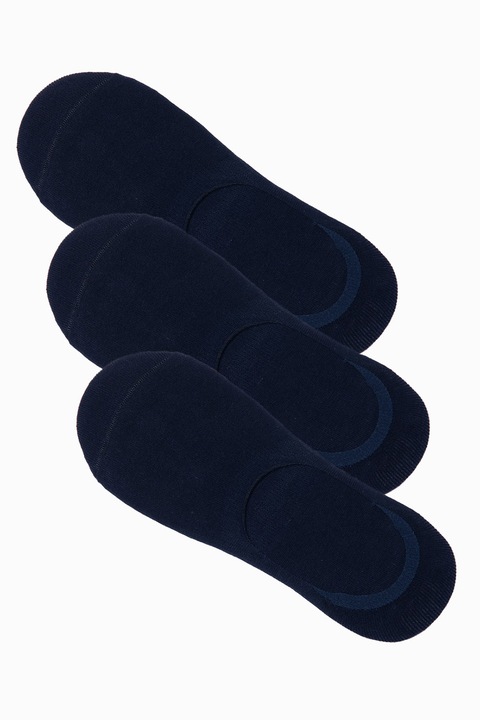 OMBRE, Комплект много къси памучни чорапи - 3 чифта, Тъмносин, One Size
