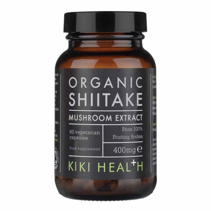 Supliment alimentar pentru sanatatea zilnica KIKI Health, Extract de ciuperci Shiitake, 400 mg, 60 capsule