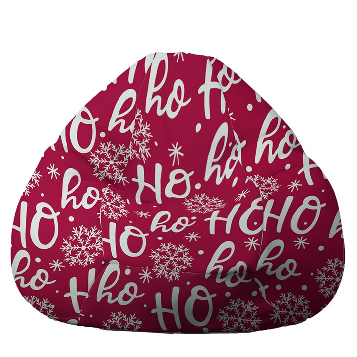 Калъф за пуф круша Pufrelax Nirvana Gigant, 520л., Ho-Ho-Ho, Без пълнеж, водоустойчив, принт