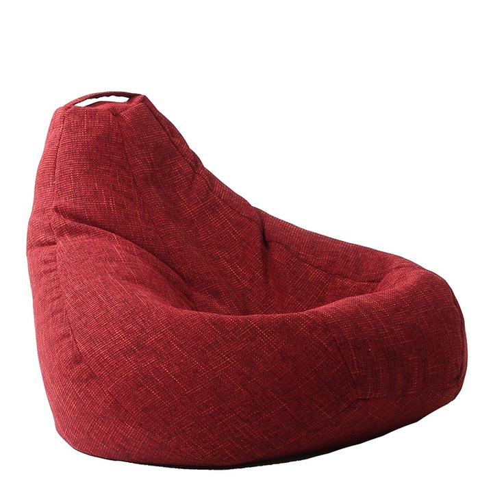 Пуф Pufrelax, круша, 220л., Nirvana Hobbit, Red wine, Перящ се калъф, Пълнеж от полистиролни перли, Гама Premium Rustic