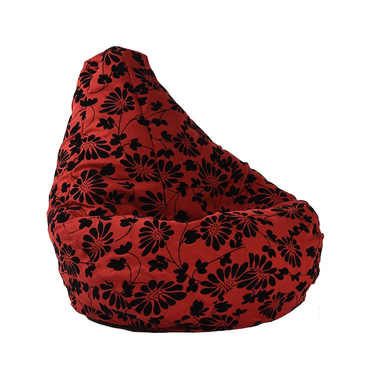 Пуф Pufrelax, круша, 220л., Nirvana Hobbit - Poppy, Перящ се калъф, Пълнеж от полистиролни перли, Гама Premium