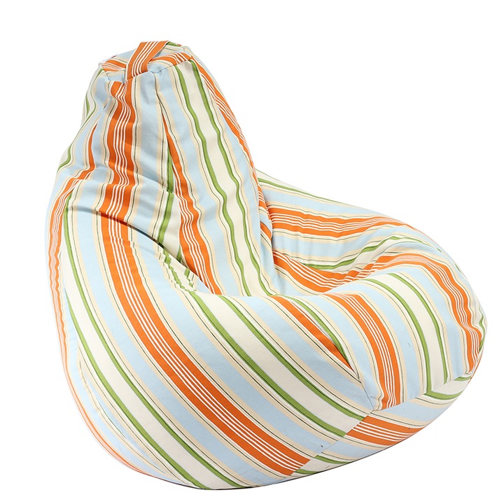 Пуф Pufrelax, круша, 220л., Nirvana Hobbit - Summer breeze, Перящ се калъф, Пълнеж от полистиролни перли, Гама Premium