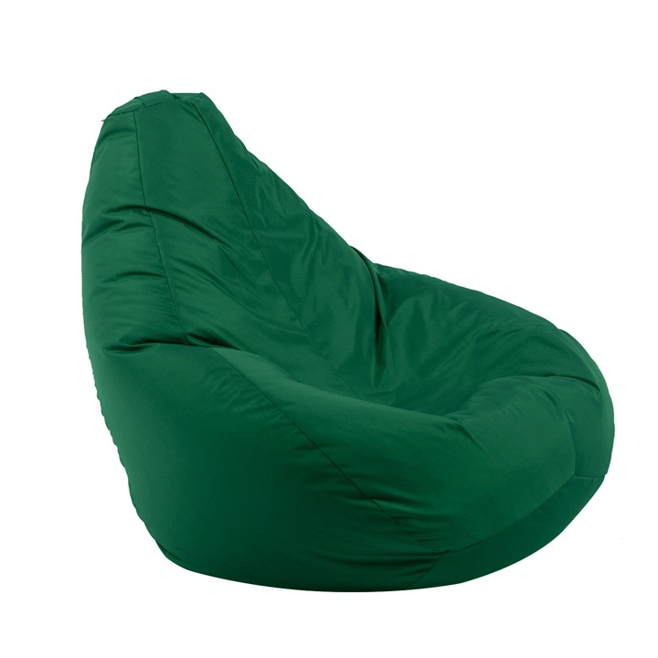 Пуф Pufrelax, круша, 220л., Nirvana Hobbit - Teteron Green, Подходящ за открито, Перящ се калъф, Пълнеж от Полистиролни перли