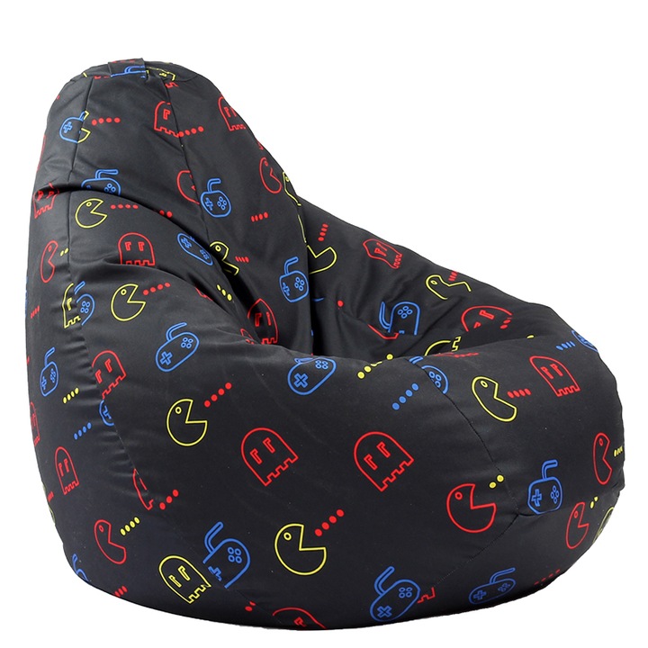 Калъф за пуф круша Pufrelax Nirvana Hobbit, 220л., Game On, Без пълнеж, водоустойчив, принт