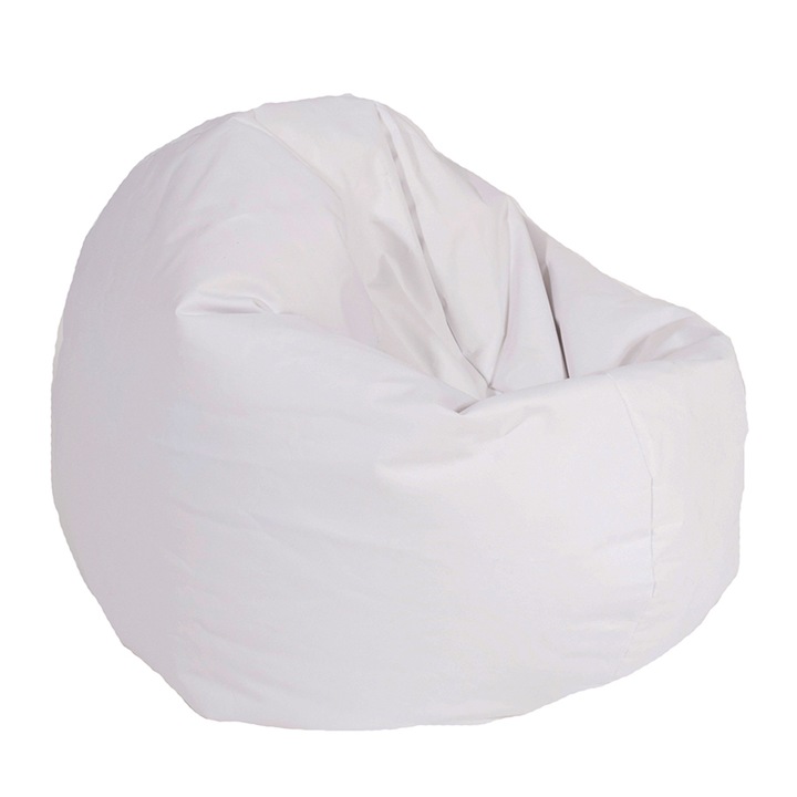 Калъф за пуф Pufrelax Relaxo, 210л., White, Не съдържа пълнеж, Еко кожа