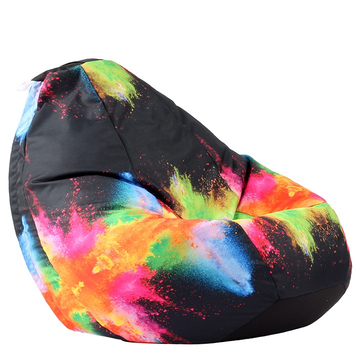 Калъф за пуф круша Pufrelax Nirvana Gigant, 520л., Colour Festival, Без пълнеж, водоустойчив, принт