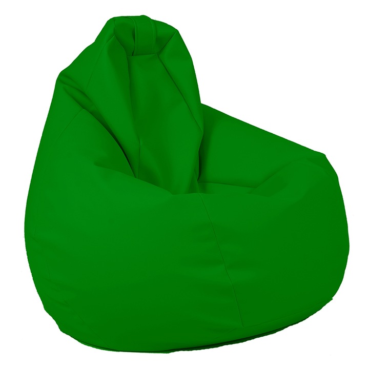 Калъф за пуф круша Pufrelax Nirvana Hobbit, 220л., Verde, Без пълнеж, Еко кожа