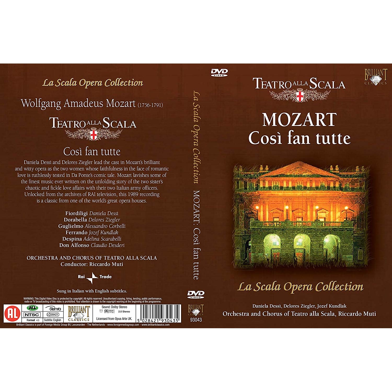 Mozart - Cosi Fan Tutte. La Scala Opera Collection / Riccardo Muti DVD ...