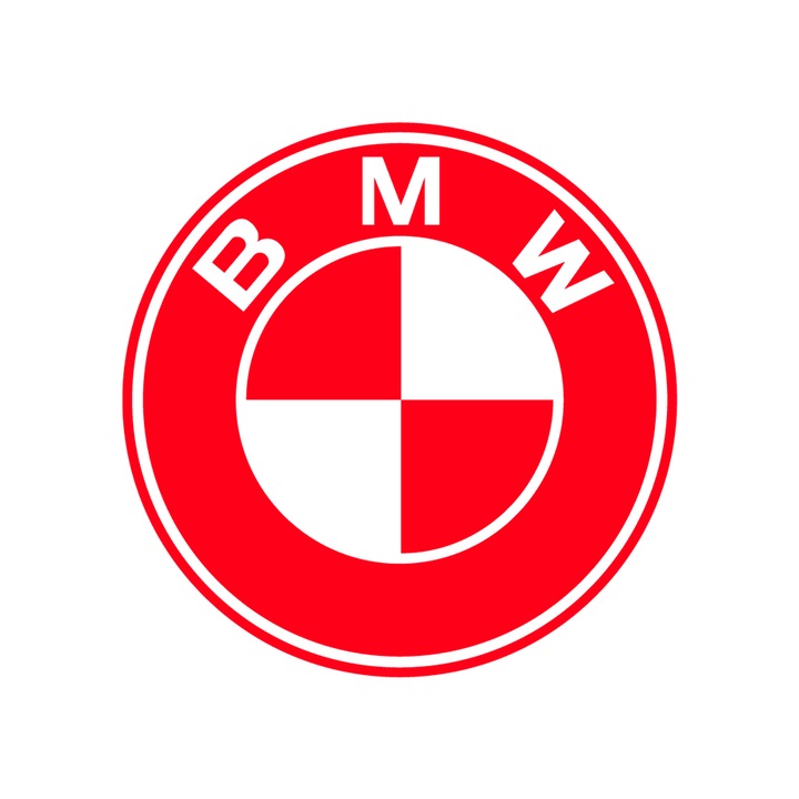 Set 4 stickere auto pentru etrier frana Bmw, 8x2 cm, Rosu