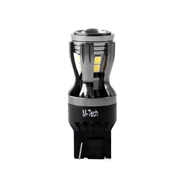Bec LED auto M-Tech, Osram, W21W, T20, 12/24V, CANBUS, Alb rece