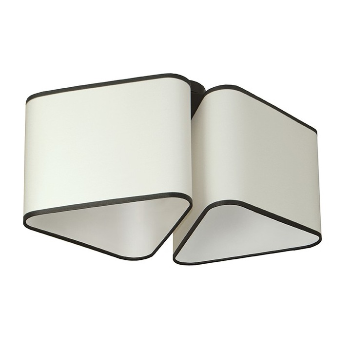 Plafoniera stil Modena, 2xE27, alb/negru