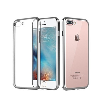 Husa din silicon Electroplating pentru Iphone 7 Plus, argintiu Husa din silicon Electroplating pentru Iphone 7 Plus, argintiu