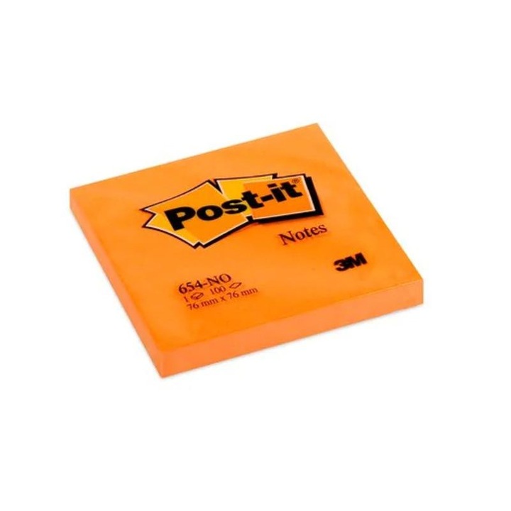 Post-it 76x76mm 100lap neon narancs jegyzettömb