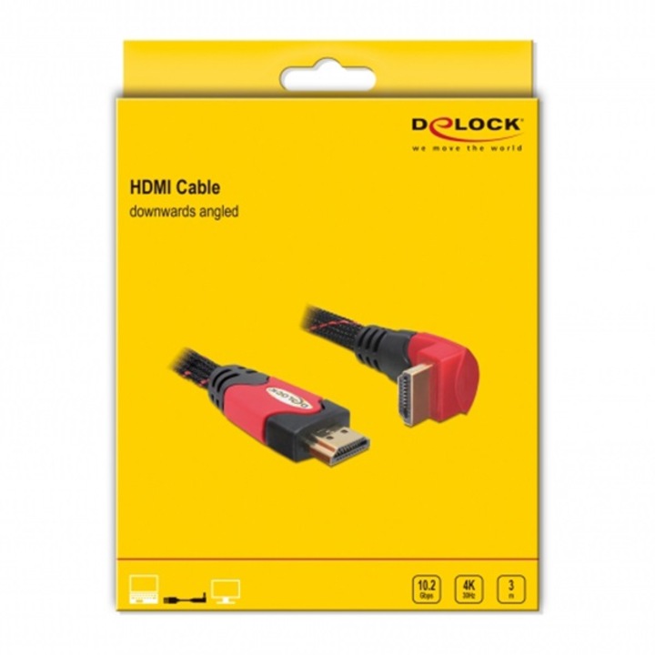 Delock High Speed HDMI Ethernet kábel, A-A apa/apa 3,0m hajlított (DL-82687)