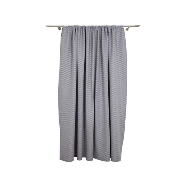 Draperie Ravello, gri, 130x260 cm, bride si banda transparenta
