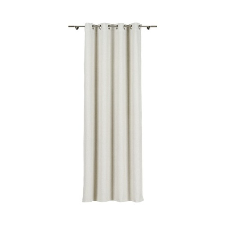 Draperie cu inele Tysa, uni bej, efect umbrire, 140x245 cm