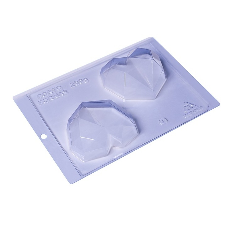 Set matrita ciocolata inima diamant 3D 10 x 9.2 cm, 3 parti, Porto Formas