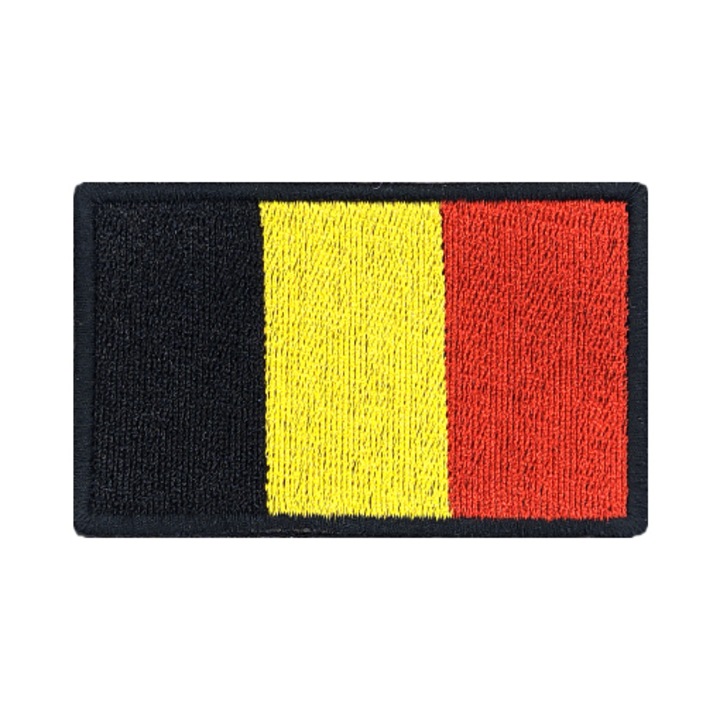 Emblema brodata, steag Belgia, 5x8cm