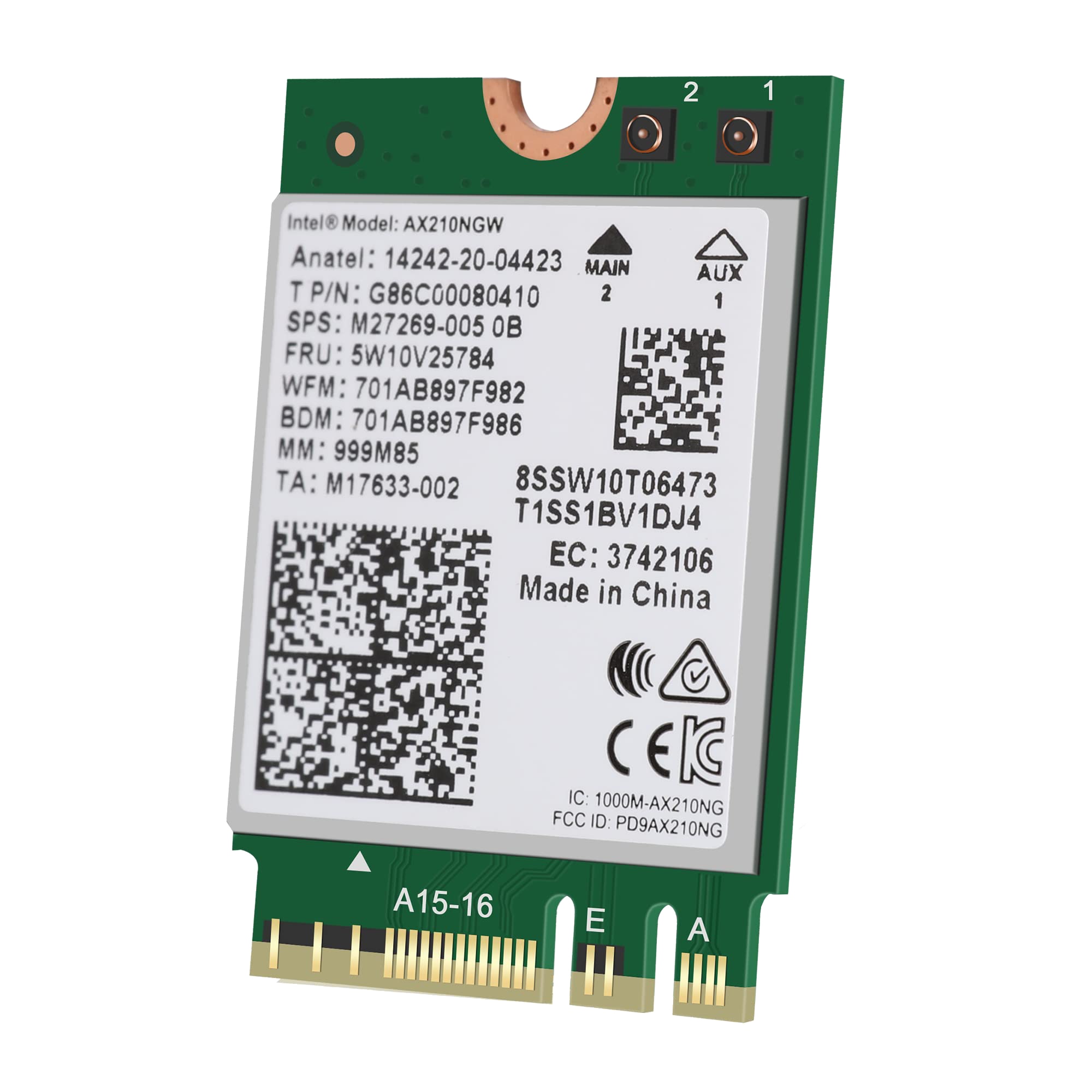 WiFi 6E AX210NGW Card AXE5400 PCI-E Network Card Tri-Band BT5.2 Wireless  Gigabit 802.11ax ac 6GHz 5GHz 2.4GHz MU-MIMO for Desktop PC PCIe WiFi  Adapter